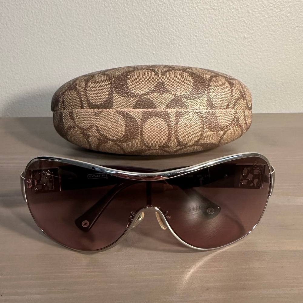 Coach Sunglasses Reagan Purple and Silver